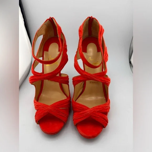 NWT Christian Louboutin Coral Suede Sandals EU40 - Picture 2 of 7